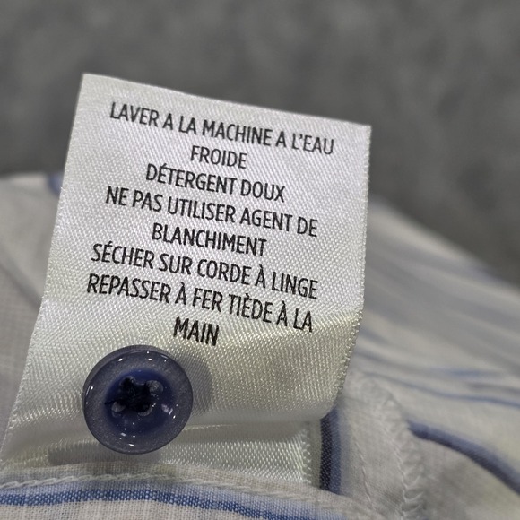 Robert Graham Shirt Mens Medium White Blue Striped Short Sleeve Button Up Cotton - Picture 13 of 15